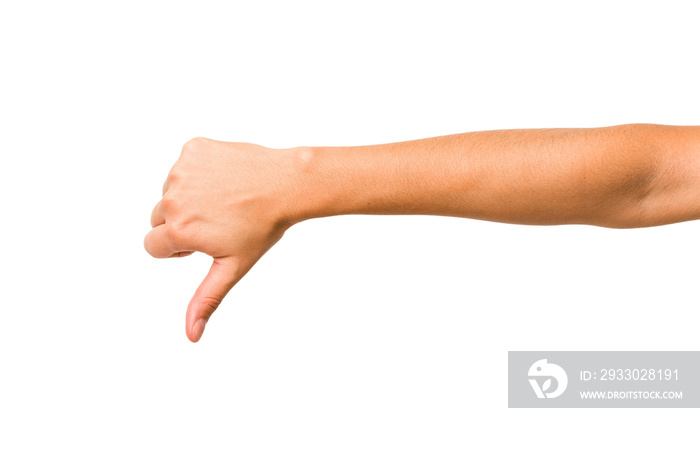 caucasian hands gesturing isolated on a white background