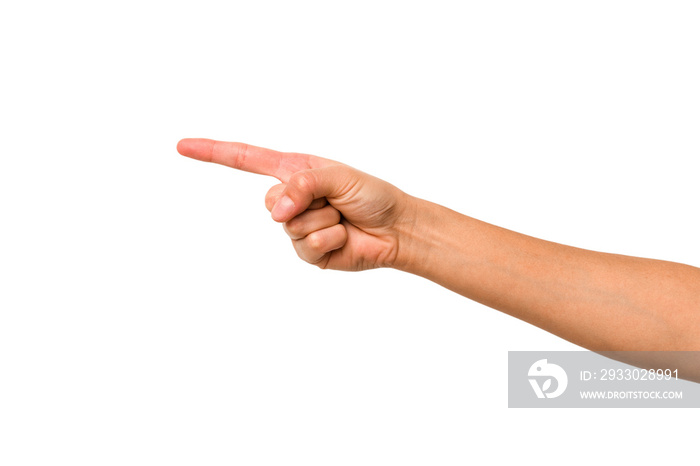 caucasian hands gesturing isolated on a white background