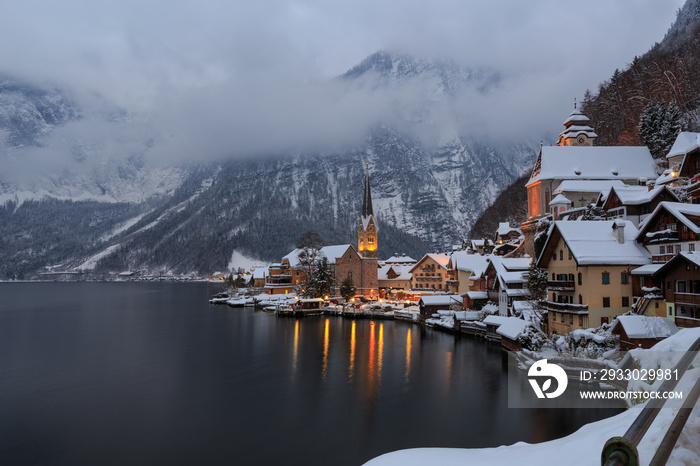 Hallstatt on a winter evening