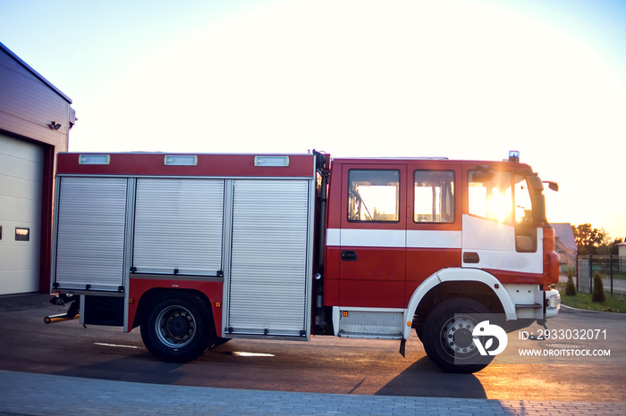 Fire engine stay in the fire department and ready for challenge