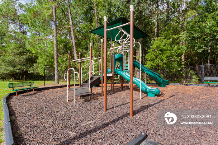 Playground with climbing area and slides