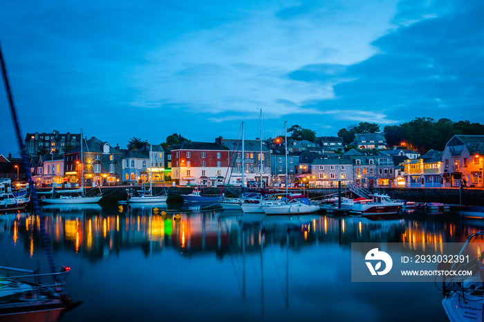 Padstow harbour in the night, Cornwall, UK