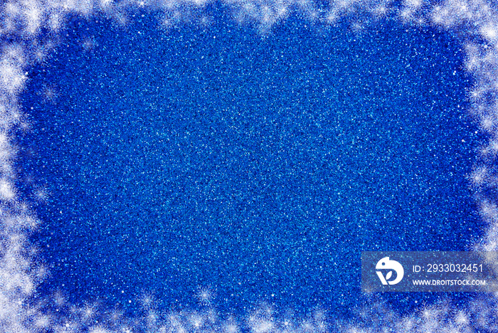 Blue Glitter Background with a White Border