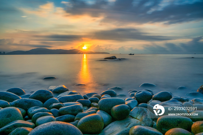 Queen beach or Hoang Hau beach, the famost beach at Quy Nhon city, Binh Dinh, Vietnam