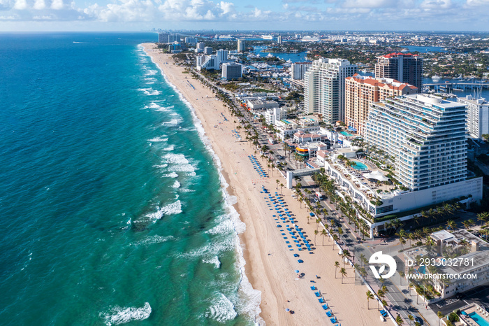 Aerial View  of Fort Lauderdale Beach,.Fort Lauderdale,.Florida.North America,.USA