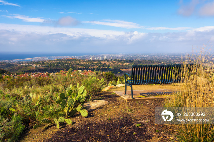 Huntington and Newport Beach viewed from the Vista Ridge Park in California