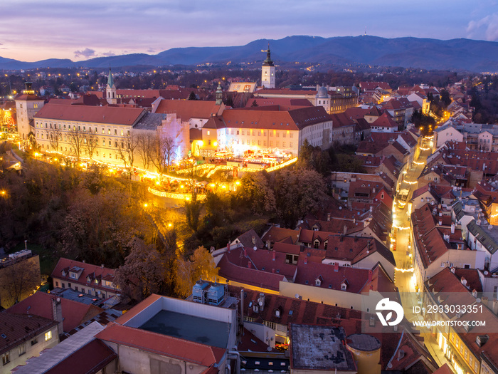 Zagreb at the advent market in winter