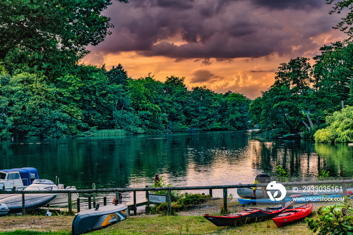 Ry Silkeborg camping  grounds Skyttehuset in the Danish Lake District, Denmark