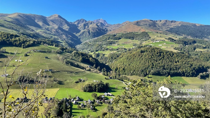 Vallée de Campan dans les Hautes Pyrénées, passage du Tour de France