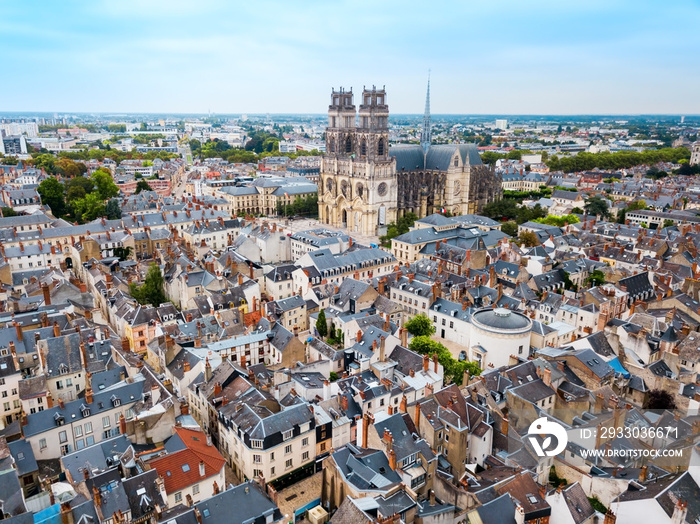 Orleans aerial panoramic view, France