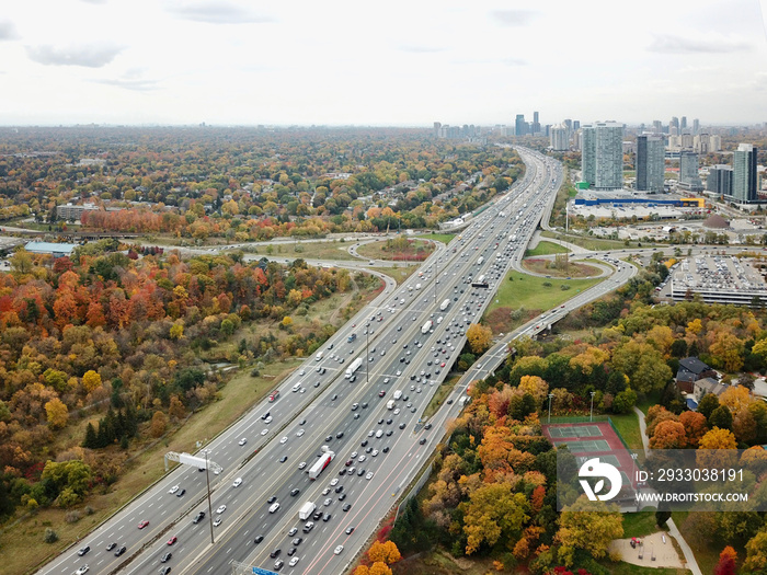 busy Highway in Autumn