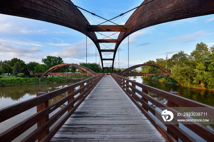 The Tridge a bridge that conects a three parts of  Midland, Michigan