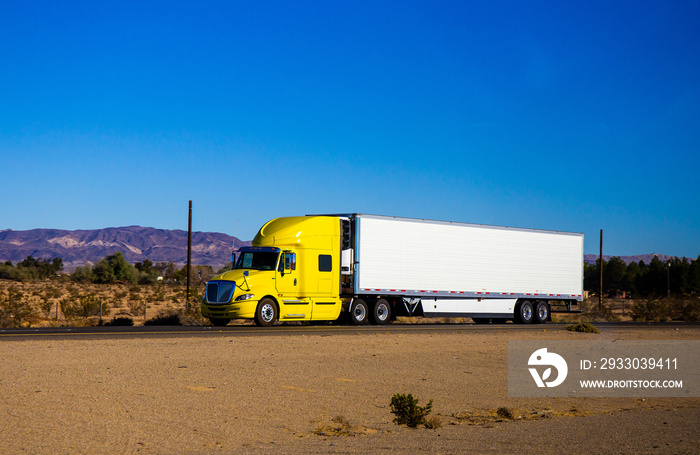 Semi Trucks on the Nevada Highway, USA.  Trucking in Nevada , USA