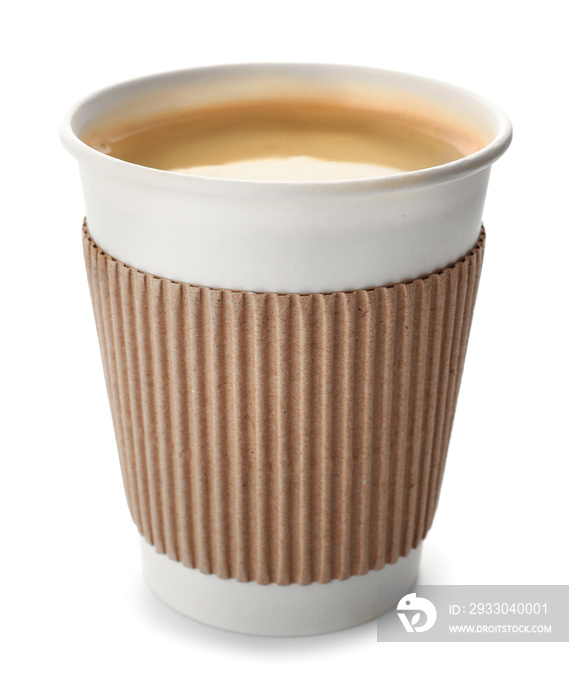 Takeaway coffee cup on white background