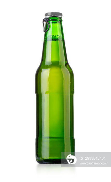 green beer bottle isolated