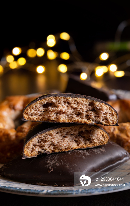 typical Neapolitan sweet biscuit called mostacciolo of the Christmas period