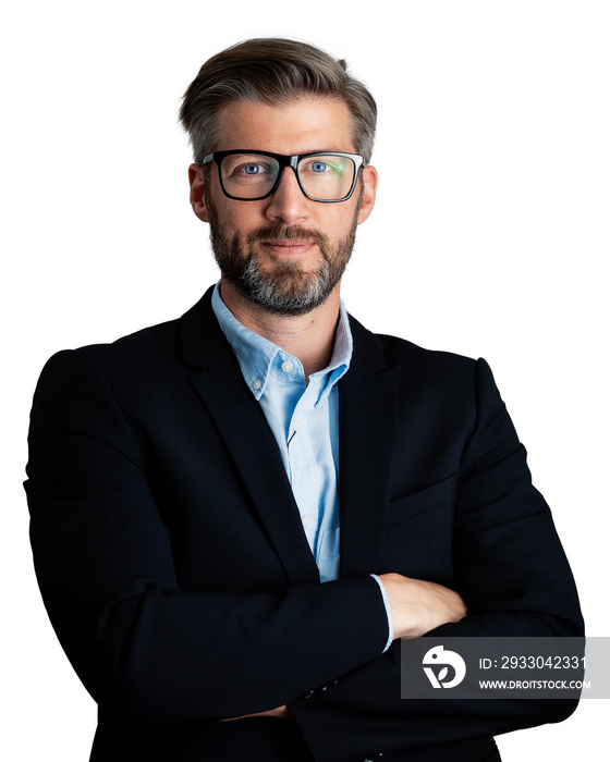 Handsome businessman studio portrait