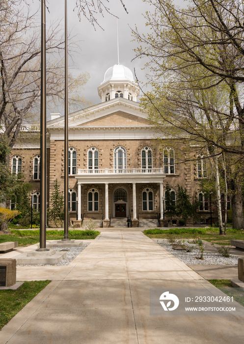 Nevada State Capitol building entrance in Carson City