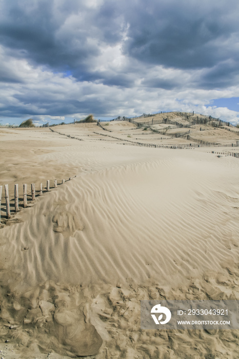 dune de sable sur la plage de l’Espiguette en France