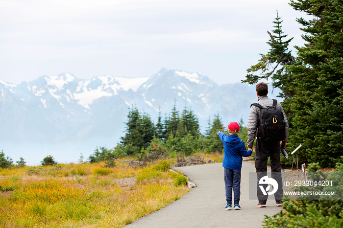 family enjoying olympic national park