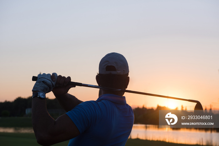 golfer hitting long shot