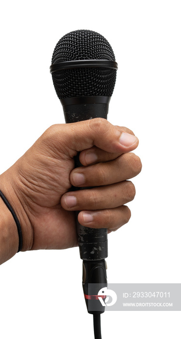 hand holding microphone