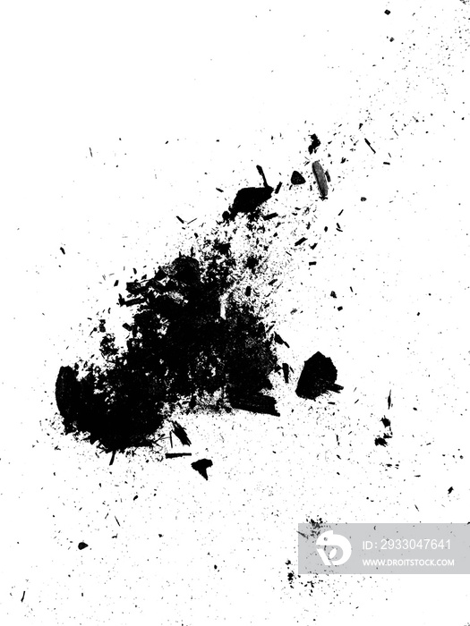 explosion black ink splashes isolated