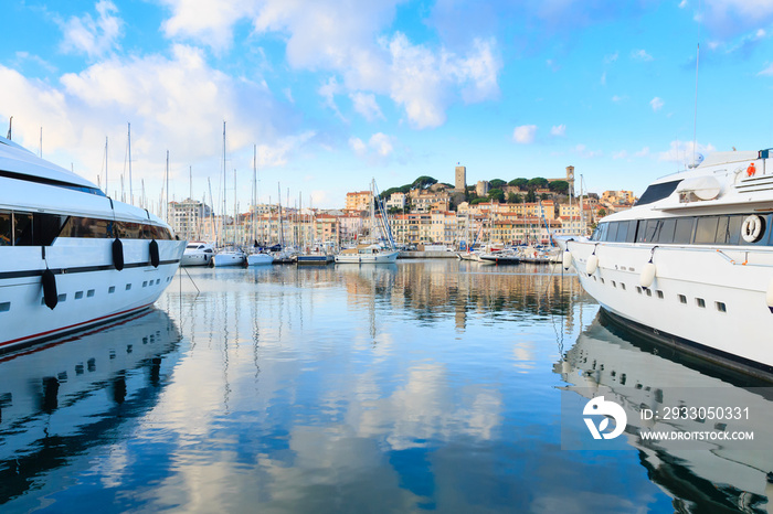 Harbor and marina at Cannes, France