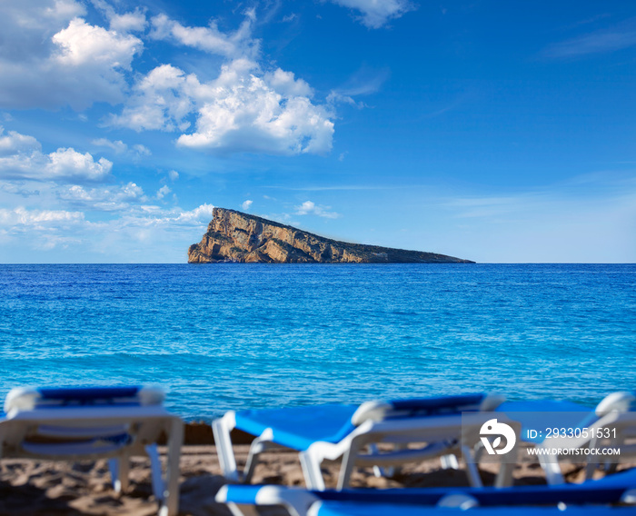 Benidorm island in Mediterranean Alicante