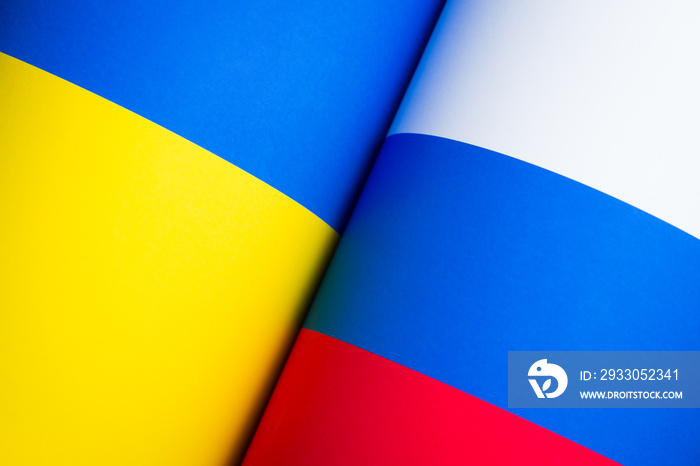 Flags of Russia and Ukraine