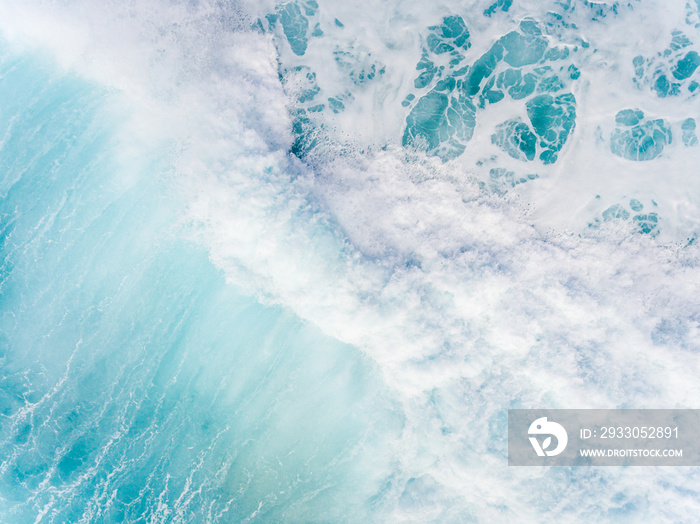 High angle view of the surf in Hawaii