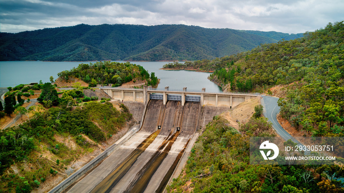 Aerial View of the Spillway at Lake Eildon Dam