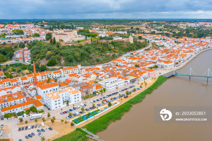 Aerial view of Alcacer do Sal town in Portugal