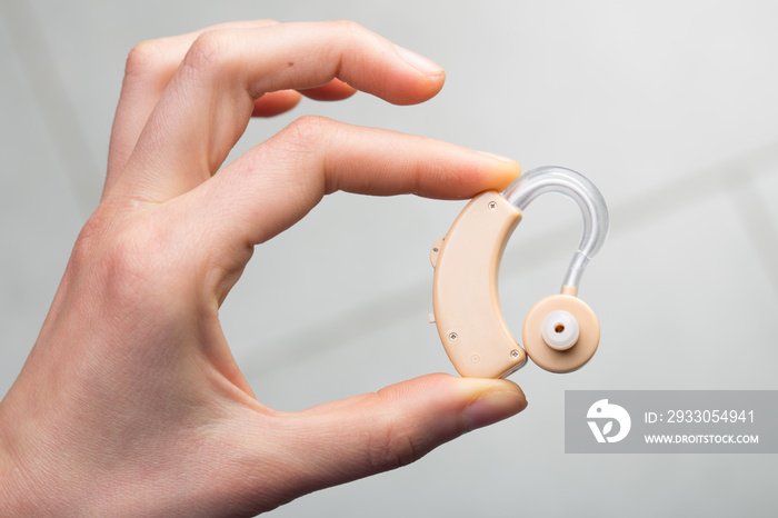 Hearing Aid Close-up in a hand