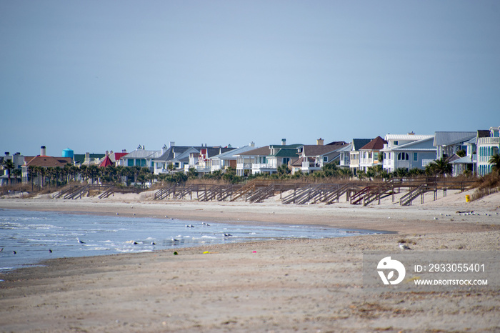 A line of Beach Homes from Isle of Palms, South Carolina