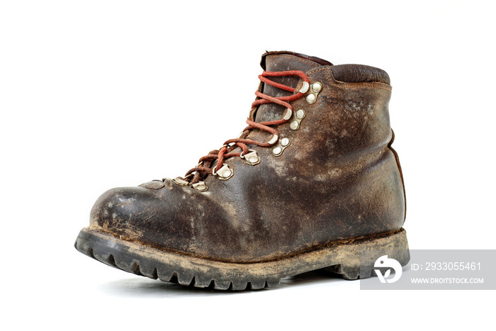 vintage trekking boot isolated