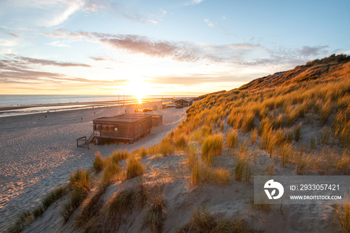 Zeeland, Niederlande Strand Sonnenuntergang