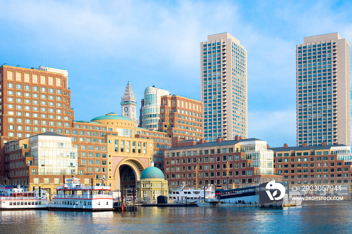 Skyline of Boston financial district, USA