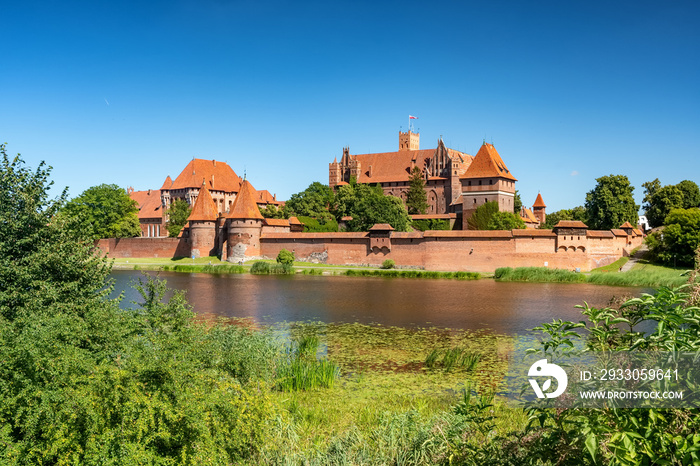 Teutonic Castle in Malbork or Marienburg at summer in Poland