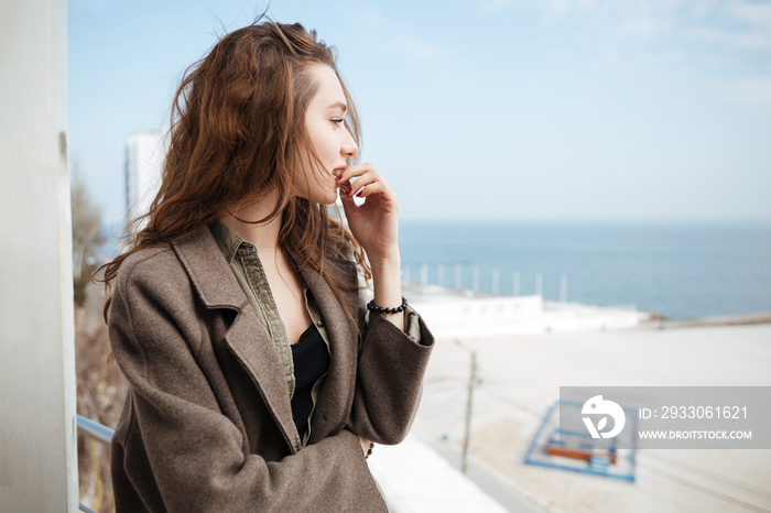 Woman looking at sea