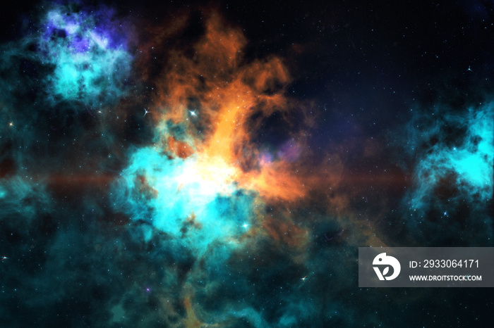 High definition star field, colorful night sky space. Nebula and galaxies in space. Astronomy concept background.