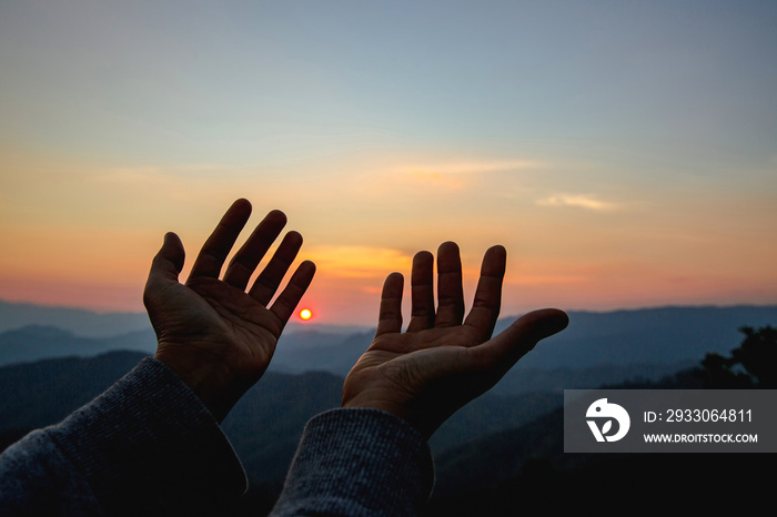 woman hands praying