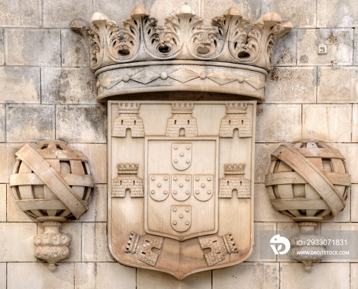 Blason de l’empire portugais à Coimbra, Portugal