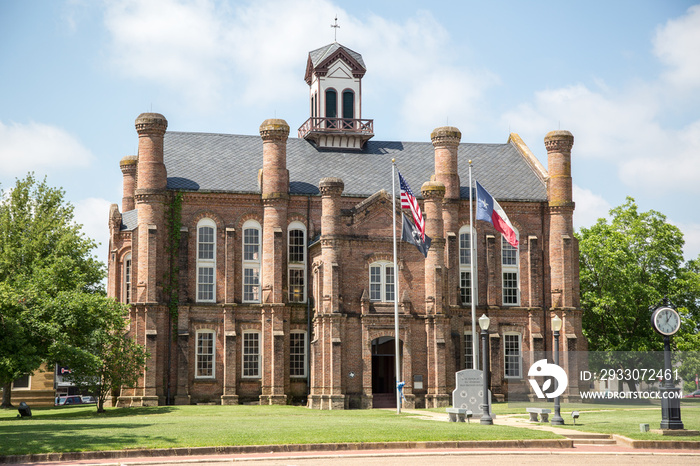 courthouse, texas, building, architecture, brick, old, sky, historic, us, beautiful, state, office, monument, old building, tourism, travel, vintage, small town, landmark, clock, antique, landscape, d