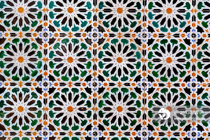 Moorish islamic tile design close up texture background