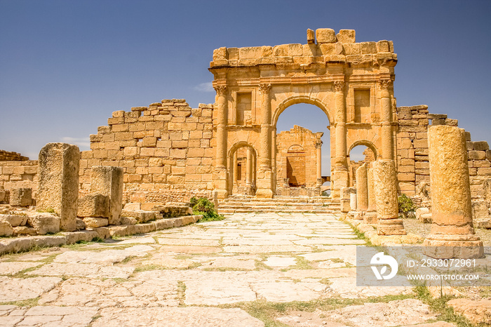 Roman ruins of Sufetula near Sbeitla, Tunisia