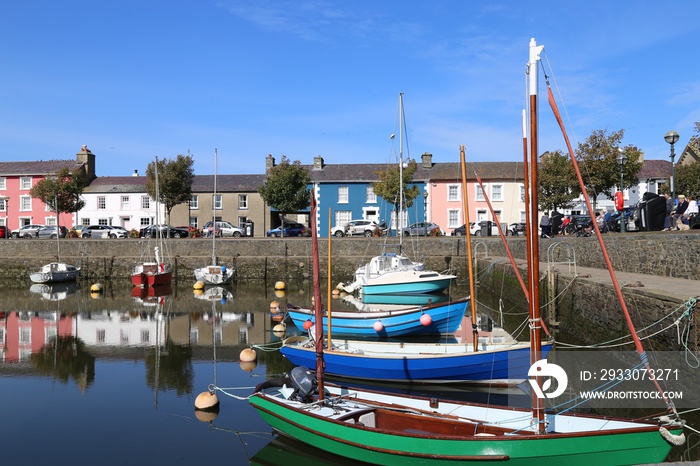 The harbour or marina at Aberaeron, Ceredigion, Wales, UK.