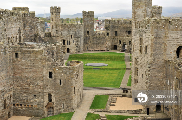 Medieval castle Carnarvon, Wales.