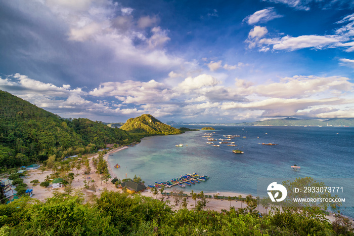 The bay of Sari Ringgung beach, Lampung, Indonesia