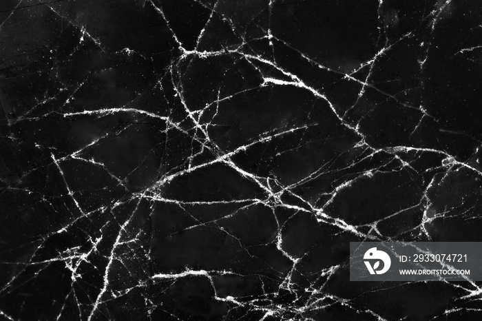 Black marble texture with nature white line cracked seamless patterns background